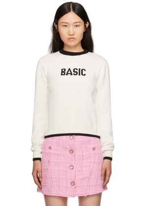 GCDS Off-White Intarsia Sweater
