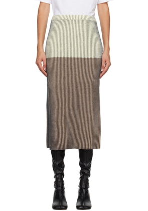 MM6 Maison Margiela Off-White & Beige Vented Midi Skirt