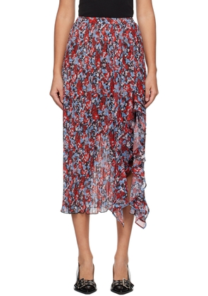 GANNI Multicolor Pleated Midi Skirt