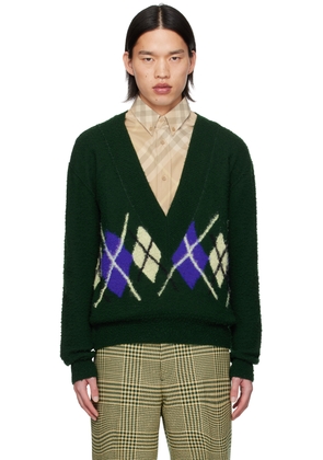 Burberry Green Argyle Sweater