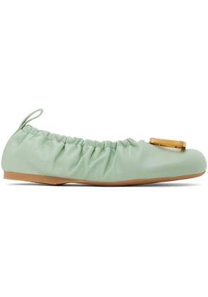 JW Anderson Green JWA Puller Leather Ballerina Flats