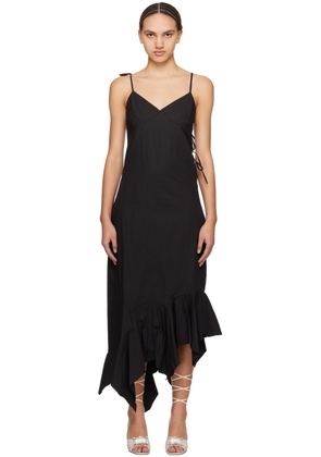 Marques Almeida Black Self-Tie Midi Dress