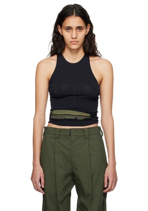 HYEIN SEO Navy Crescent Knit Tank Top