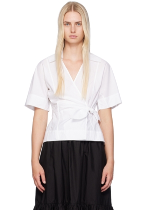 GANNI White Wrap Blouse
