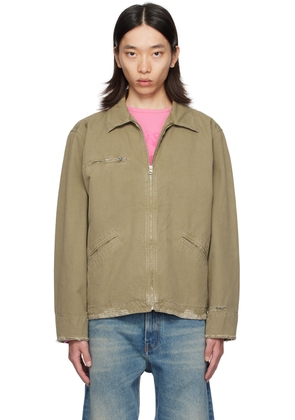 MM6 Maison Margiela Khaki Spread Collar Jacket