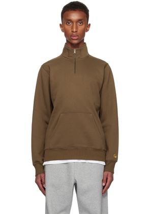 Carhartt Work In Progress Brown Chase Neck Zip Sweatshirt