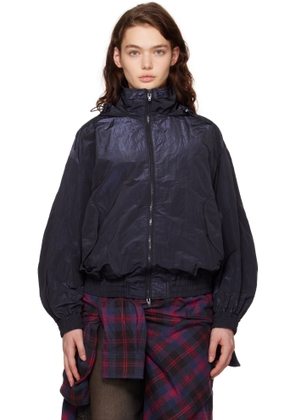 Juun. J Navy Crinkled Trainer Jacket