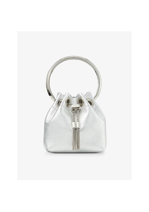 Womens Jimmy Choo Bon Bon Micro Metallic Leather Top-Handle Bag