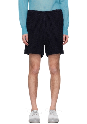 AURALEE Navy Homespun Shorts