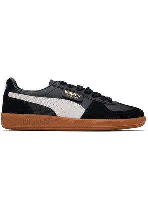 PUMA Black & Gray Palermo Leather Sneakers