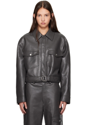 Nanushka Green Zaria Leather Jacket