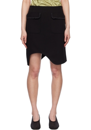 J. Kim Black Ying-Yang Pencil Midi Skirt