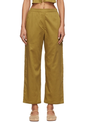 LESET Khaki Yoko Crop Painter Lounge Pants