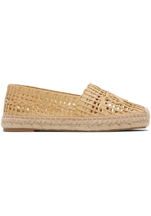 Weekend Max Mara Beige Raffia-Effect Espadrilles