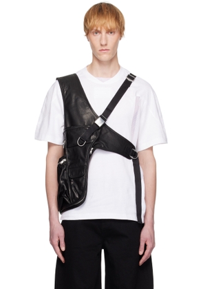 Helmut Lang Black Utility Bag Leather Vest