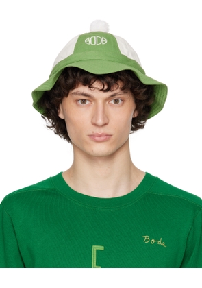Bode Green & White Paneled Grandfather Bucket Hat