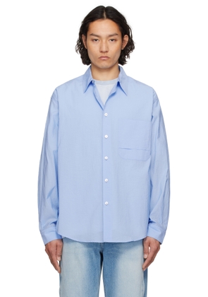 Solid Homme Blue Out Pocket Shirt