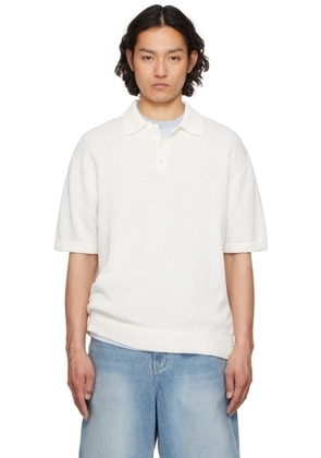 Solid Homme White Knit Polo