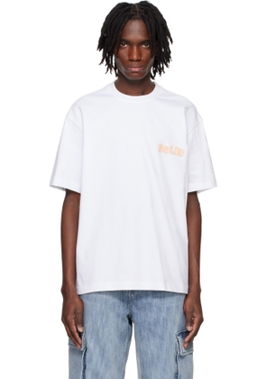 Solid Homme White Embroidered Graphic T-shirt