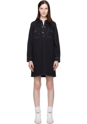 A. P.C. Black Mia Denim Minidress