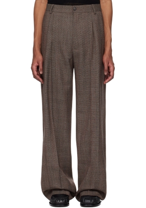 Dries Van Noten Brown Creased Trousers