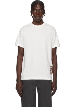 Burberry White Check Label Cotton T-shirt