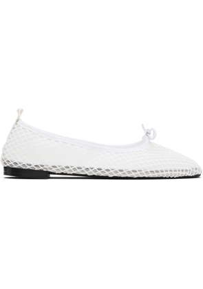 Repetto White Garance Square Toe Ballerina Flats