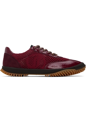 Stella McCartney Burgundy S-Wave Sport Mesh Paneled Sneakers