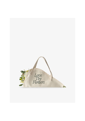Womens Sowvital Love Thy Flowers Cotton Flower Tote Bag