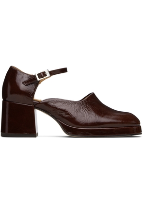 Miista Brown Yara Crinkle Heels