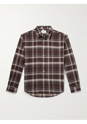NN07 - Deon 5465 Checked Organic Cotton-Flannel Shirt - Men - Brown - S