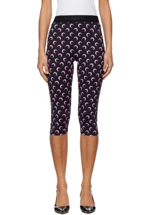 Marine Serre Black Recycled Moon Jersey Capri Leggings
