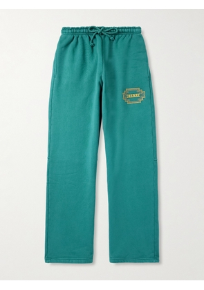 Cherry Los Angeles - Navajo Straight-Leg Logo-Embroidered Cotton-Jersey Sweatpants - Men - Blue - XS