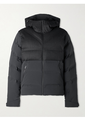 Aztech Mountain - Wool-Blend Trimmed Shell Down Jacket - Men - Black - S
