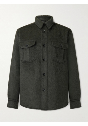 Brioni - Brushed Alpaca and Wool-Blend Shirt - Men - Green - XS