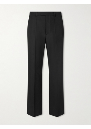 Valentino Garavani - Straight-Leg Pleated Grain de Poudre Wool Trousers - Men - Black - IT 46