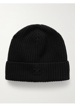 CELINE - Triomphe Logo-Embroidered Cashmere Beanie - Men - Black