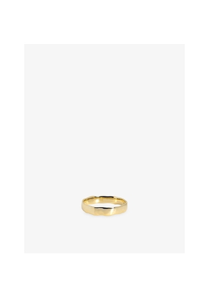 Womens Monica Vinader Hammered Wide 14ct Yellow-Gold Band Ring