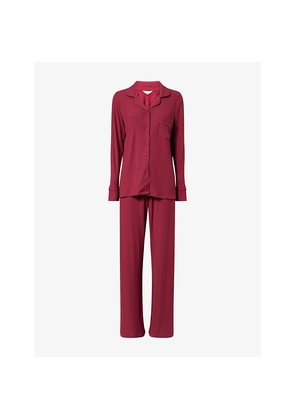Womens The Nap Co Stretch Ribbed Long-Sleeve Modal-Jersey Pyjama Set
