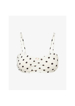 Womens The Nap Co Pointelle Cotton-Knit Crop Top