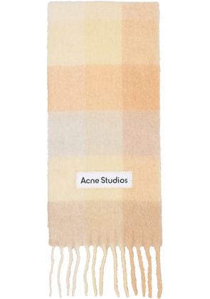 Acne Studios Beige Mohair Checked Scarf