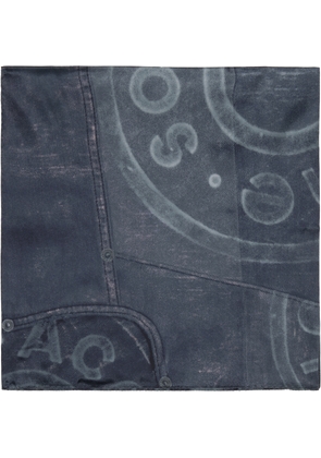 Acne Studios Navy Printed Silk Scarf