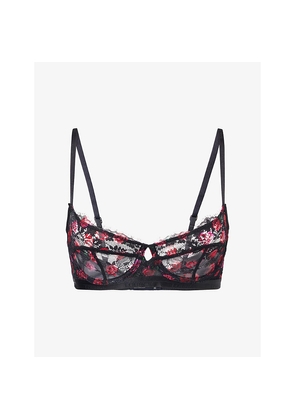 Womens Lounge Underwear Printed Entice Balcony Lace Bra