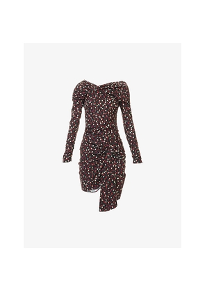 Womens Isabel Marant Elara Polka-Dot Stretch-Silk Mini Dress