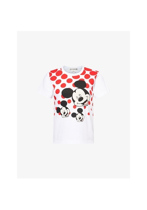 Womens Comme Des Garcons Comme Des Garçons x Disney Mikey Mouse Polka-Dot Cotton-Jersey T-Shirt