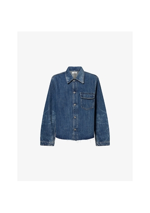 Mens Our Legacy Rebirth Raw-Hem Cotton-Blend Denim Jacket