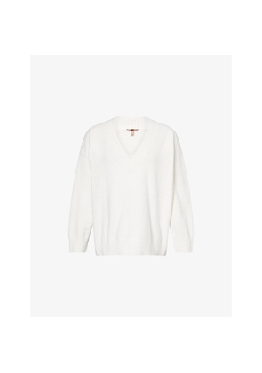 Womens Eberjey Oversized-Fit V-Neck Bouclé Jumper