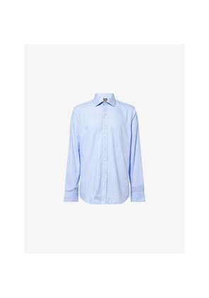 Mens Oscar Jacobson Slim-Fit Striped Cotton Shirt