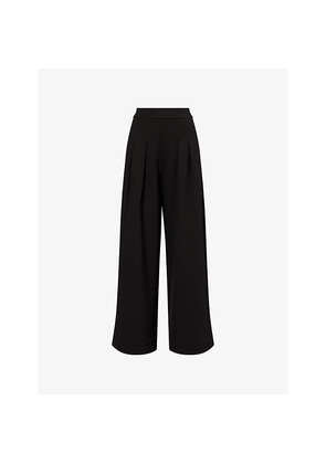 Womens Me And Em Luxe Travel Wide-Leg Stretch-Woven Trousers
