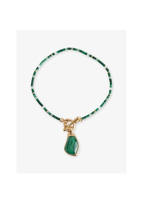 Womens Zimmermann Ore 16ct Gold-Plated Brass Malachite Pendant Necklace
